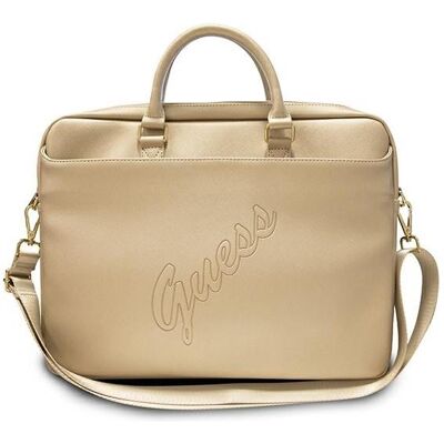 Guess Saffiano Vintage Scrip Computer Bag (16"), Notebooktasche, Gold Guess Saffiano Vintage Scrip Computer Bag (16"), Notebooktasche, Gold