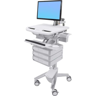 Ergotron Cart with LCD Arm, 3 Drawers - Wagen - für LCD-Display / PC-Ausrüstung (offene A, Notebookwagen, Weiss, Grau Ergotron Cart with LCD Arm, 3 Drawers - Wagen - für LCD-Display / PC-Ausrüstung (offene A, Notebookwagen, Weiss, Grau