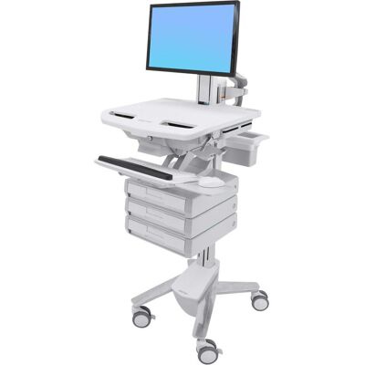 Ergotron Cart with LCD Pivot, 3 Drawers - Wagen - für LCD-Display / PC-Ausrüstung (offene, Notebookwagen, Grau Ergotron Cart with LCD Pivot, 3 Drawers - Wagen - für LCD-Display / PC-Ausrüstung (offene, Notebookwagen, Grau