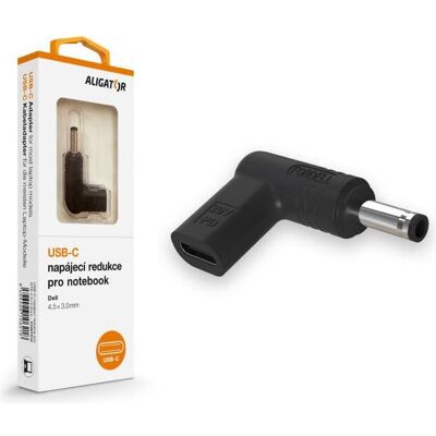Aligator USB-C-Netzteil 4,5 x 3,0 mm für DELL -Laptops, Notebook Netzteil, Schwarz Aligator USB-C-Netzteil 4,5 x 3,0 mm für DELL -Laptops, Notebook Netzteil, Schwarz