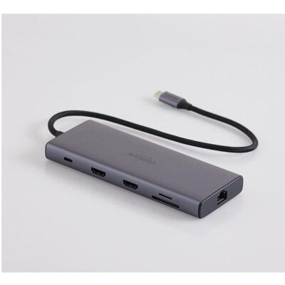 Ugreen 10-in-1 USB-C Hub (USB-C, 10 Ports), Dockingstation + USB Hub, Silber, Grau Ugreen 10-in-1 USB-C Hub (USB-C, 10 Ports), Dockingstation + USB Hub, Silber, Grau