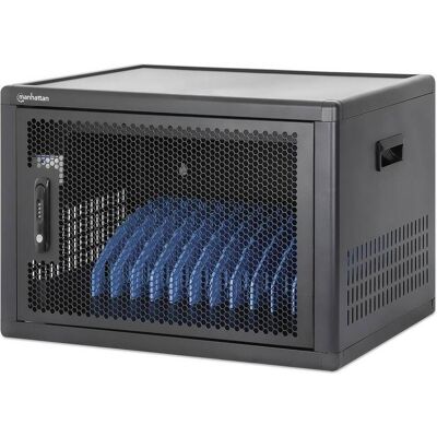 Manhattan 12-Port USB-C Desktop Ladeschrank 780 W, Notebookwagen, Schwarz Manhattan 12-Port USB-C Desktop Ladeschrank 780 W, Notebookwagen, Schwarz