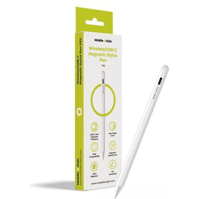 Mobile Origin Rysik Wireless/USB-C Magnetic Stylus Pen PE2, Stylus, Weiss Mobile Origin Rysik Wireless/USB-C Magnetic Stylus Pen PE2, Stylus, Weiss