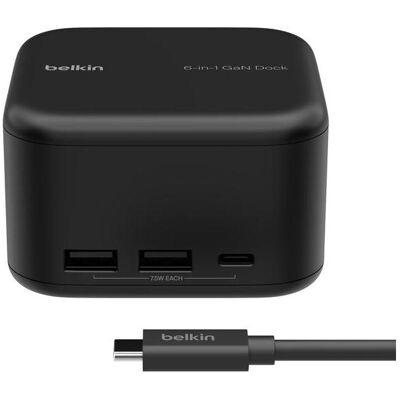 Belkin Connect (USB-C, 6 Ports), Dockingstation + USB Hub, Schwarz Belkin Connect (USB-C, 6 Ports), Dockingstation + USB Hub, Schwarz