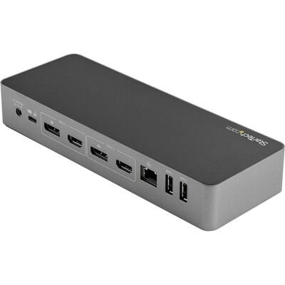 StarTech .com Universal Laptop Docking Station USB-C & USB 3.0 2x4K 100W PD (Docking Port, 4 Ports), Dockingstation + USB Hub, Grau, Schwarz StarTech .com Universal Laptop Docking Station USB-C & USB 3.0 2x4K 100W PD (Docking Port, 4 Ports), Dockingstation + USB Hub, Grau, Schwarz