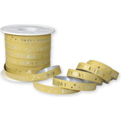 Pattberg, Geschenkverpackung, Geschenkband Happy Birthdasy 1 cm x 100 m, Grün Pattberg, Geschenkverpackung, Geschenkband Happy Birthdasy 1 cm x 100 m, Grün