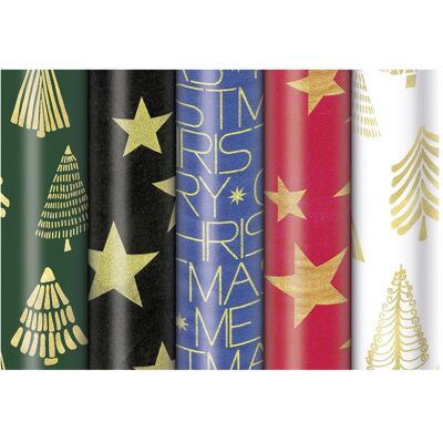 Zoewie, Geschenkverpackung, Weihnachts-Geschenkpapier-Röllchen 'Golden Glam' Zoewie, Geschenkverpackung, Weihnachts-Geschenkpapier-Röllchen 'Golden Glam'