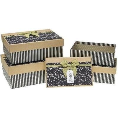 Teka, Geschenkverpackung, Geschenkbox mit Schleife, 4 Stück, ROSETTE-Streifen (4x) Teka, Geschenkverpackung, Geschenkbox mit Schleife, 4 Stück, ROSETTE-Streifen (4x)
