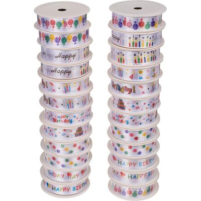 Sombo, Geschenkverpackung, Schleifenband Happy Birthday (6x) Sombo, Geschenkverpackung, Schleifenband Happy Birthday (6x)