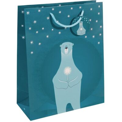 Sigel Große Papier-Geschenktüte mit Eisbär & Kerze - Weihnachten Sigel Große Papier-Geschenktüte mit Eisbär & Kerze - Weihnachten