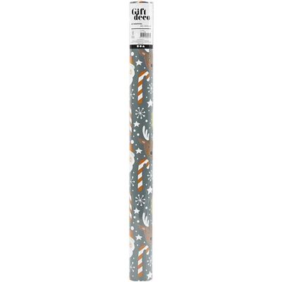 Creativ Company, Geschenkverpackung, Gift wrap, Santa Claus, Christmas present, lollipop, reindeer, W: 50 cm, 80 g, grey, 5 m/ 1 roll (1x) Creativ Company, Geschenkverpackung, Gift wrap, Santa Claus, Christmas present, lollipop, reindeer, W: 50 cm, 80 g, grey, 5 m/ 1 roll (1x)