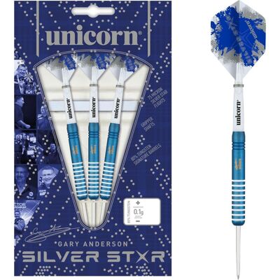 Unicorn Silver Star Blue Gary Anderson Steel Darts 1 Satz (23 g) Unicorn Silver Star Blue Gary Anderson Steel Darts 1 Satz (23 g)