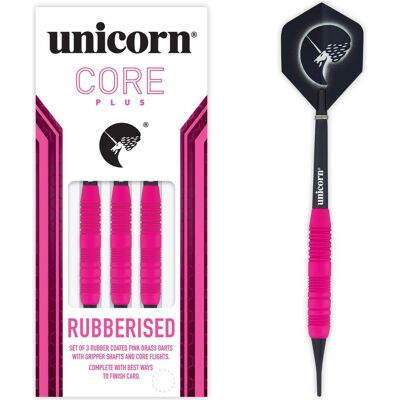 Unicorn Core Plus Rubberised Pink Brass Soft Darts 1 Satz (19 g) Unicorn Core Plus Rubberised Pink Brass Soft Darts 1 Satz (19 g)