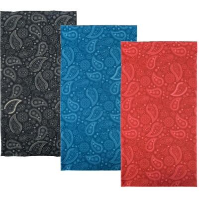 Oxford, Herren, Sturmhaube + Halsschlauch, Halstuch Comfy Paisley Red 3er-Pack, Mehrfarbig, Rot, Blau, Schwarz Oxford, Herren, Sturmhaube + Halsschlauch, Halstuch Comfy Paisley Red 3er-Pack, Mehrfarbig, Rot, Blau, Schwarz