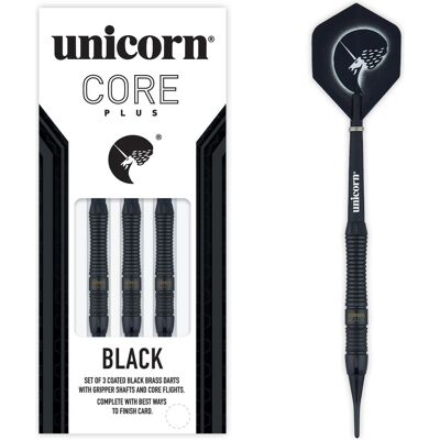 Unicorn Core Plus Black Brass Soft Darts 1 Satz (18 g) Unicorn Core Plus Black Brass Soft Darts 1 Satz (18 g)