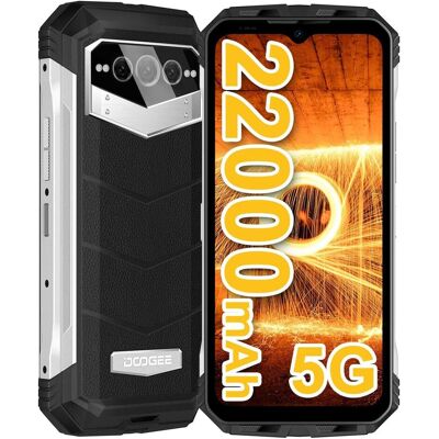 Doogee Outdoor-Smartphone mit 5G, 22.000 mAh Akku, 108 MP Kamera, 6,6 Zoll Display (256 GB, Silber, 6.60", Dual SIM, 5G), Smartphone, Silber Doogee Outdoor-Smartphone mit 5G, 22.000 mAh Akku, 108 MP Kamera, 6,6 Zoll Display (256 GB, Silber, 6.60", Dual SIM, 5G), Smartphone, Silber