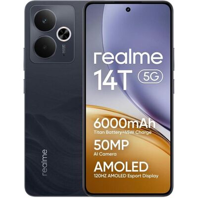 realme 14T (256 GB, Obsidian Black, 6.67", Dual SIM, 5G), Smartphone, Schwarz realme 14T (256 GB, Obsidian Black, 6.67", Dual SIM, 5G), Smartphone, Schwarz