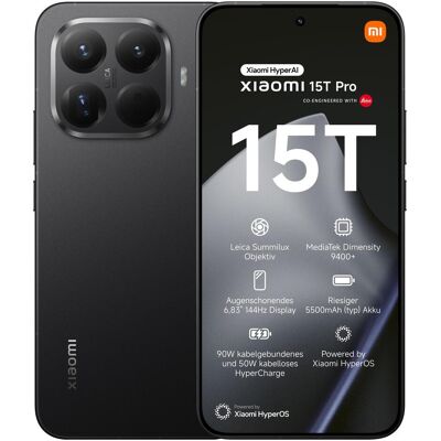 Xiaomi 15T Pro (1000 GB, Black, 6.83", Dual SIM, 5G), Smartphone, Schwarz Xiaomi 15T Pro (1000 GB, Black, 6.83", Dual SIM, 5G), Smartphone, Schwarz