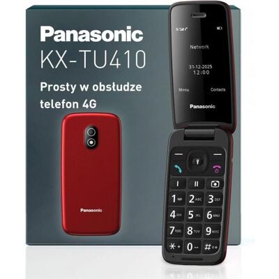 Panasonic 4G-Mobiltelefon für das Wesentliche KX-TU410 - Rot (2.40", 0.80 Mpx), Tastenhandy, Rot Panasonic 4G-Mobiltelefon für das Wesentliche KX-TU410 - Rot (2.40", 0.80 Mpx), Tastenhandy, Rot