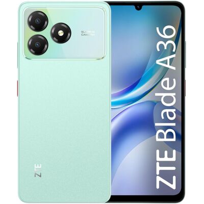 ZTE BLADE A36 4/128GB GREEN (64 GB, Aqua Green, Green, 6.75", Hybrid Dual SIM, 4G), Smartphone, Grün ZTE BLADE A36 4/128GB GREEN (64 GB, Aqua Green, Green, 6.75", Hybrid Dual SIM, 4G), Smartphone, Grün