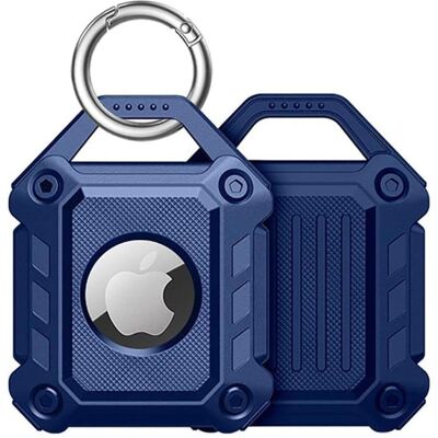 Screenguard Apple Airtag Rugged Armor Case mit Karabiner, Tracker Zubehör, Blau Screenguard Apple Airtag Rugged Armor Case mit Karabiner, Tracker Zubehör, Blau