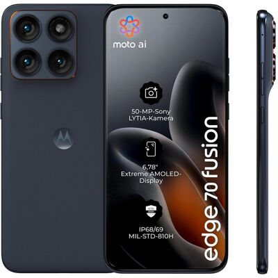 Motorola Edge 70 Fusion (256 GB, PANTONE Silhouette, 6.78", SIM + eSIM, 5G), Smartphone, Blau Motorola Edge 70 Fusion (256 GB, PANTONE Silhouette, 6.78", SIM + eSIM, 5G), Smartphone, Blau