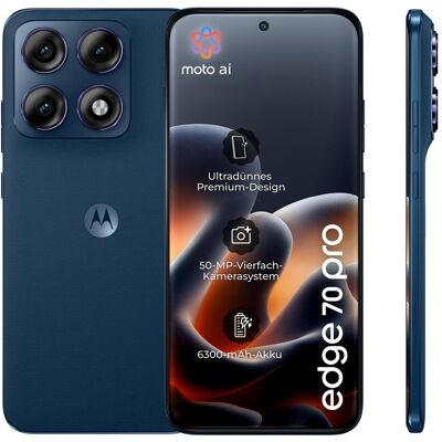 Motorola Edge 70 Pro (256 GB, PANTONE Titan, 6.78", SIM + eSIM, 5G), Smartphone, Blau Motorola Edge 70 Pro (256 GB, PANTONE Titan, 6.78", SIM + eSIM, 5G), Smartphone, Blau