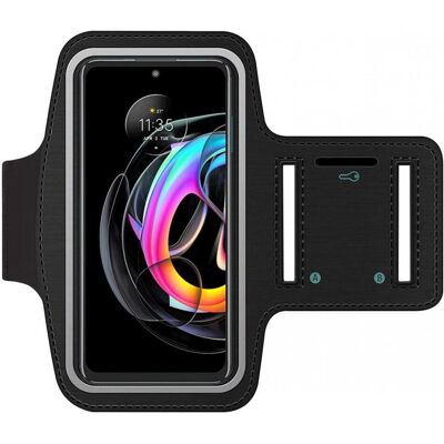 SmartFitness Motorola Edge 20 Lite Handy Sport Armband, Smartphone Sportarmband, Schwarz SmartFitness Motorola Edge 20 Lite Handy Sport Armband, Smartphone Sportarmband, Schwarz