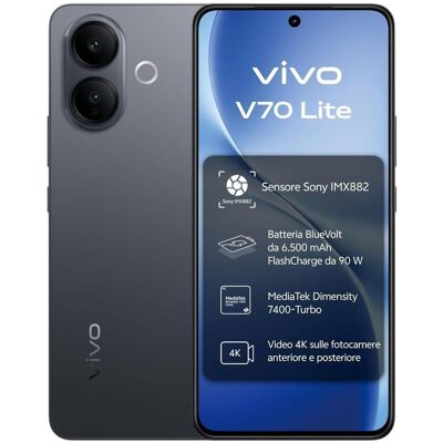 Vivo V70 lite 5G 6/256GB schwarz (256 GB, Schwarz, 6.77", Dual SIM, 5G), Smartphone, Schwarz Vivo V70 lite 5G 6/256GB schwarz (256 GB, Schwarz, 6.77", Dual SIM, 5G), Smartphone, Schwarz