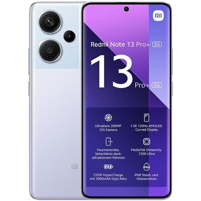 Xiaomi Redmi Note 13 Pro+ 5G (512 GB, Aurora Purple, 6.67", Dual SIM, 5G), Smartphone, Violett Xiaomi Redmi Note 13 Pro+ 5G (512 GB, Aurora Purple, 6.67", Dual SIM, 5G), Smartphone, Violett