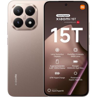 Xiaomi 15T (256 GB, Rose Gold, 6.83", Dual SIM, 5G), Smartphone, Gold, Rosa Xiaomi 15T (256 GB, Rose Gold, 6.83", Dual SIM, 5G), Smartphone, Gold, Rosa