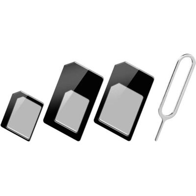 PowerGuard Sim Card Adapter Set mit Opening Tool (4-in-1), Weiteres Smartphone Zubehör, Schwarz PowerGuard Sim Card Adapter Set mit Opening Tool (4-in-1), Weiteres Smartphone Zubehör, Schwarz