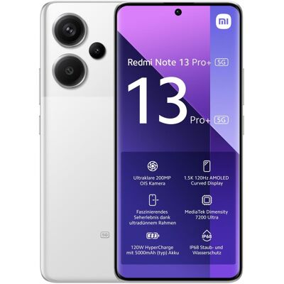 Xiaomi Redmi Note 13 Pro+ 5G (256 GB, Moonlight White, 6.67", Dual SIM, 5G), Smartphone, Weiss Xiaomi Redmi Note 13 Pro+ 5G (256 GB, Moonlight White, 6.67", Dual SIM, 5G), Smartphone, Weiss