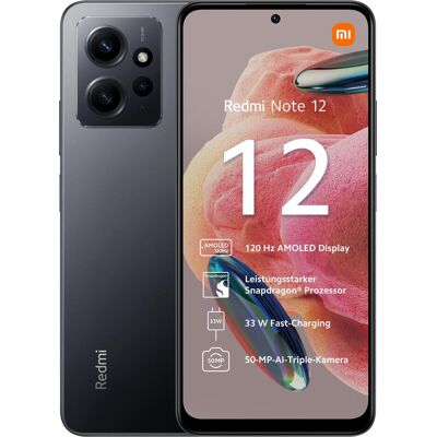 Xiaomi Redmi Note 12 (128 GB, Onyx Gray, 6.67", Dual SIM, 4G), Smartphone, Grau Xiaomi Redmi Note 12 (128 GB, Onyx Gray, 6.67", Dual SIM, 4G), Smartphone, Grau
