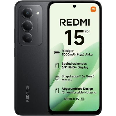 Xiaomi Redmi 15 5G (256 GB, Noir, 6.90", 5G), Smartphone, Schwarz Xiaomi Redmi 15 5G (256 GB, Noir, 6.90", 5G), Smartphone, Schwarz
