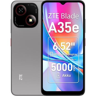 ZTE Blade A35e (64 GB, Grau, 6.52", Dual SIM, 4G), Smartphone, Grau ZTE Blade A35e (64 GB, Grau, 6.52", Dual SIM, 4G), Smartphone, Grau