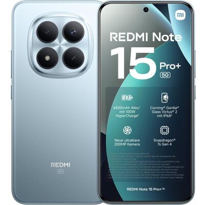 Xiaomi Redmi Note 15 Pro+ 5G (256 GB, Glacier Blue, 6.83", Dual SIM, 5G), Smartphone, Blau Xiaomi Redmi Note 15 Pro+ 5G (256 GB, Glacier Blue, 6.83", Dual SIM, 5G), Smartphone, Blau