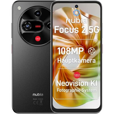 Nubia Focus 2 8GB/256GB Schwarz (256 GB, Schwarz, 6.70", Dual SIM, 5G), Smartphone, Schwarz Nubia Focus 2 8GB/256GB Schwarz (256 GB, Schwarz, 6.70", Dual SIM, 5G), Smartphone, Schwarz