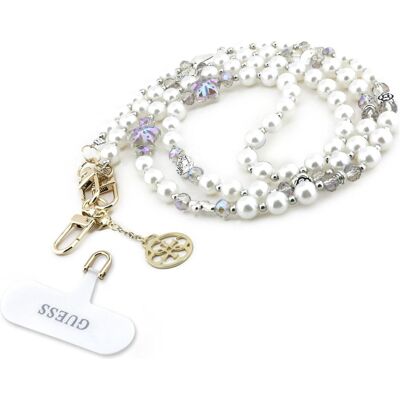 Guess Crossbody Strap Pearl and 4G Charm - white, Weiteres Smartphone Zubehör, Weiss Guess Crossbody Strap Pearl and 4G Charm - white, Weiteres Smartphone Zubehör, Weiss