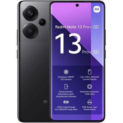 Xiaomi Redmi Note 13 Pro+ 5G (256 GB, Midnight Black, 6.67", Dual SIM, 5G), Smartphone, Schwarz Xiaomi Redmi Note 13 Pro+ 5G (256 GB, Midnight Black, 6.67", Dual SIM, 5G), Smartphone, Schwarz