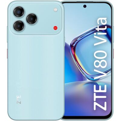 ZTE V80 VITA 4/256GB CYAN (256 GB, Blue, Celadon Cyan, 6.75", Hybrid Dual SIM, 4G), Smartphone, Blau ZTE V80 VITA 4/256GB CYAN (256 GB, Blue, Celadon Cyan, 6.75", Hybrid Dual SIM, 4G), Smartphone, Blau