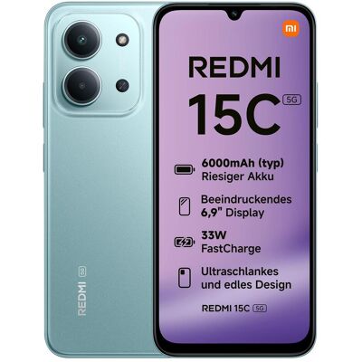 Xiaomi Redmi 15C (128 GB, Mint Green, 6.90", Dual SIM, 5G), Smartphone, Grün Xiaomi Redmi 15C (128 GB, Mint Green, 6.90", Dual SIM, 5G), Smartphone, Grün