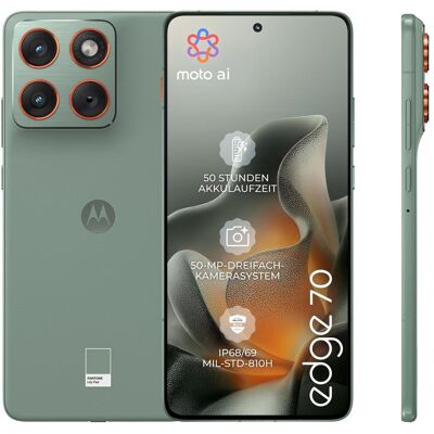 Motorola Edge 70 (512 GB, Pantone Lily Pad, 6.67", SIM + eSIM, 5G), Smartphone, Grün Motorola Edge 70 (512 GB, Pantone Lily Pad, 6.67", SIM + eSIM, 5G), Smartphone, Grün