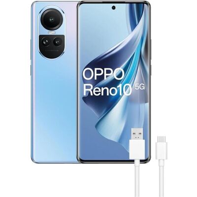 Oppo Reno 10 (256 GB, Ice Blue, 6.70", Dual SIM, 5G), Smartphone, Blau Oppo Reno 10 (256 GB, Ice Blue, 6.70", Dual SIM, 5G), Smartphone, Blau