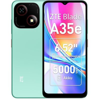 ZTE Blade A35e 2GB/64GB Green (64 GB, Green, 6.52", Dual SIM, 4G), Smartphone, Grün ZTE Blade A35e 2GB/64GB Green (64 GB, Green, 6.52", Dual SIM, 4G), Smartphone, Grün