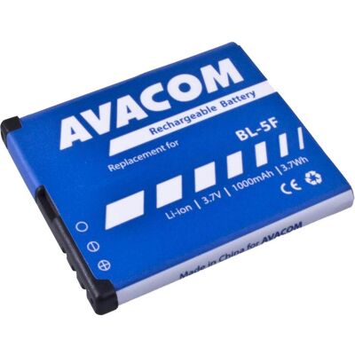Avacom Baterie GSNO-BL5F-S1000A do mobilu Nokia N95, E65, Li-Ion (náhrada BL-5F), Smartphone Akku Avacom Baterie GSNO-BL5F-S1000A do mobilu Nokia N95, E65, Li-Ion (náhrada BL-5F), Smartphone Akku