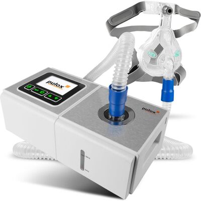 Pulox, Schlaftherapie, Auto CPAP Schlafapnoe Therapiegerät mit Gesichtsmaske Pulox, Schlaftherapie, Auto CPAP Schlafapnoe Therapiegerät mit Gesichtsmaske