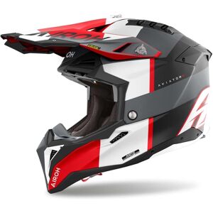 Airoh, Motorradhelm, Aviator 3 Monarch Matzwart Grijs Rood Crosshelm - Maat S - Helm (S) Airoh, Motorradhelm, Aviator 3 Monarch Matzwart Grijs Rood Crosshelm - Maat S - Helm (S)