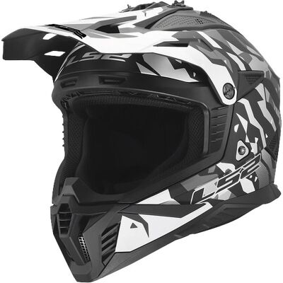 LS2, Motorradhelm, MX708 FAST II GROTESK MX-Helm matt schwarz-grau L (L) LS2, Motorradhelm, MX708 FAST II GROTESK MX-Helm matt schwarz-grau L (L)