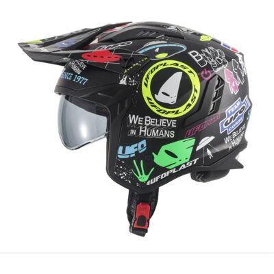 UFO, Motorradhelm, Helm Sheratan Jet / Profi Mit Sonnenvisier Farbe Schwarz / Ufo-Mix Grösse M (Ece 22r06) - (M) UFO, Motorradhelm, Helm Sheratan Jet / Profi Mit Sonnenvisier Farbe Schwarz / Ufo-Mix Grösse M (Ece 22r06) - (M)
